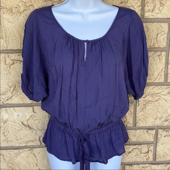 Express Flowy Blouse loose fit elastic waist Size XS - Picture 1 of 10
